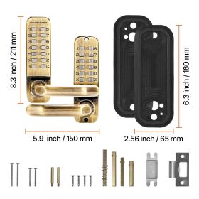 Mechanical Keyless Entry Door Lock, 14 Key Mechanical Door Lock, Mechanical Keypad Door Lock with Handle