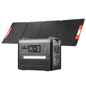 Portable Power Station, 2400W Portable Solar Generator with 200W Foldable Solar Panel