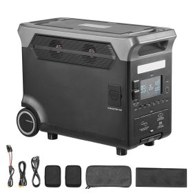Portable Power Station, 3600W 3840Wh Power Station Solar Generator with 10 Output Ports & Adjustable Input Power