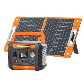Flashfish P66A 200W Solar Generator &Foldable Solar Panel, Portable Power Station Battery Pack with AC/USB/DC Output