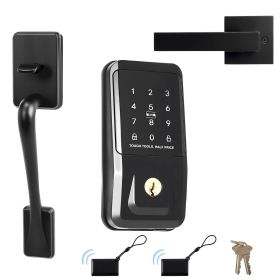 Keyless Entry Door Lock with Handle Set, Touchpad Electronic Deadbolt with IC Card, Customizable User Codes, Keyed Entry, Auto Lock