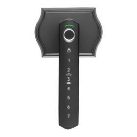 Fingerprint Door Lock Set, Electronic Biometric Knob Keyless Entry Door Lock with Handle, Auto Locking, One-Time Code, Anti-Peeking Password