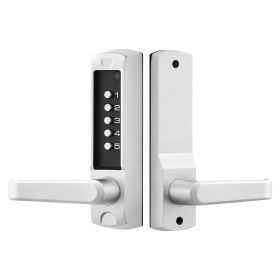 Mechanical Keyless Entry Door Lock, 2.0 Code Upgrade, 5 Digits Code, Single-Sided Push Button Combination Keypad Door Lock with Handle, Auto Lock