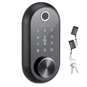 Fingerprint Door Lock, Electronic Biometric Deadbolt with Touchscreen, Auto Locking, One-Time Code, Anti-Peeking Password