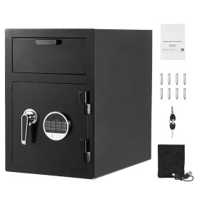 1.2 Cubic Feet Drop Safe, Large Capacity Front Drop Slot Safe Box with Digital Keypad, Heavy Duty 2 Tiers Cash Depository Box with Spare Keys for