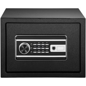 Safe Box, 0.8 CU.FT Fingerprint Safe Box for Money with 2 Keys & Digital Keypad, Q235 Steel Safe Box for Storing Cash, Jewelry, Pistols, Document