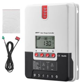 20A MPPT Solar Charge Controller, 12V / 24V Auto DC Input, Solar Panel Regulator Charger with LCD Display Temperature Sensor Cable, for Sealed(AG