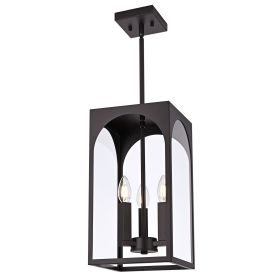 Large Outdoor Pendant Light Fixtures 3-Light, Exterior Hanging Lantern Porch Light Adjustable (Number of Light: 3-Light, Color: Oil Rubbed Bronze)