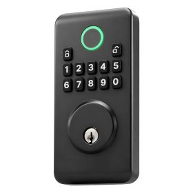 Keyless Entry Door Lock, Electronic Deadbolt with Customizable User Codes, Pioneering Easy-Grip Design, Keyed Entry, Auto Lock, Anti-Peeking Pass (Color: Matte Black, Type: Panel Type)